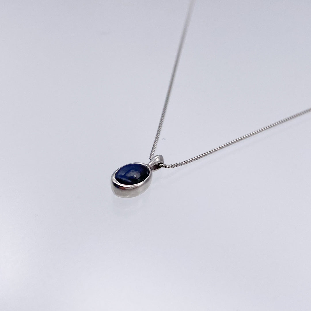 petit amulet necklace (Pt900 x blue pietersite)