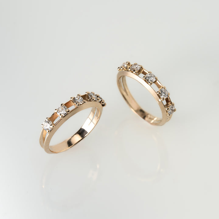 Float Half Eternity Ring -【Lab Grown Diamond】