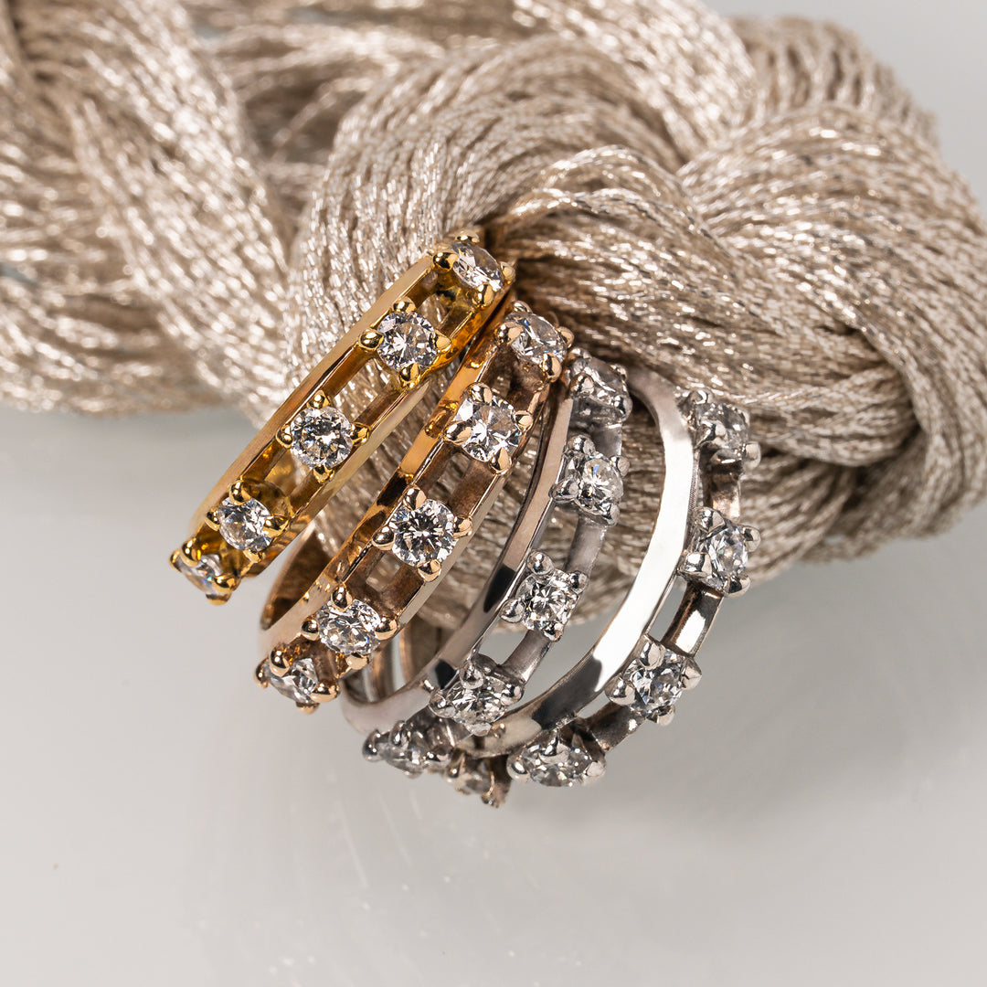 Float Half Eternity Ring -【Lab Grown Diamond】