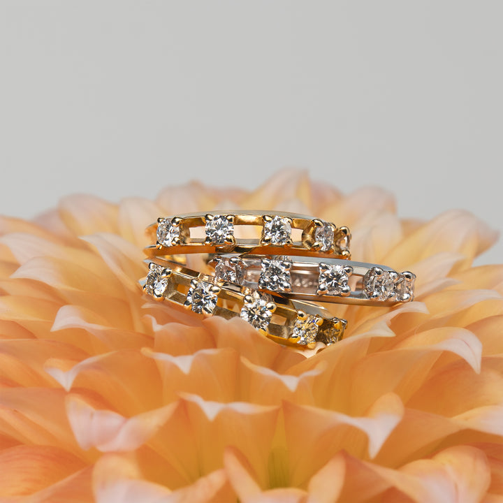Float Half Eternity Ring -【Lab Grown Diamond】