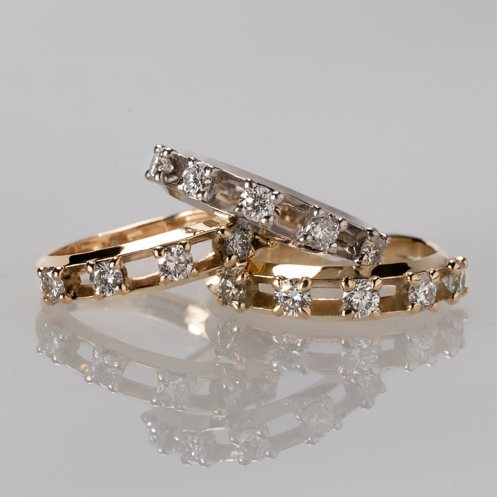 Float Half Eternity Ring -【Lab Grown Diamond】