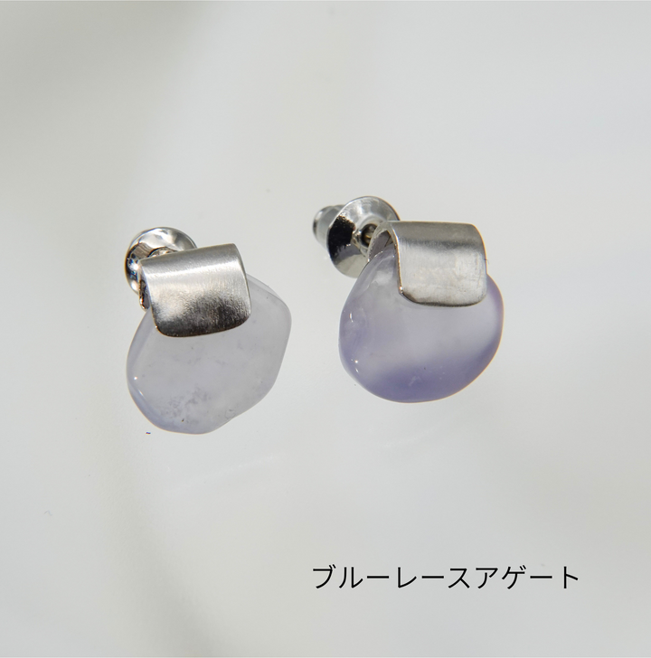 HASAMU S pierced earring gemstone