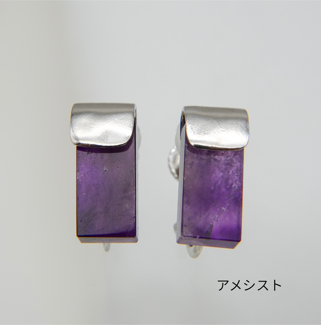 HASAMU earring gemstone square
