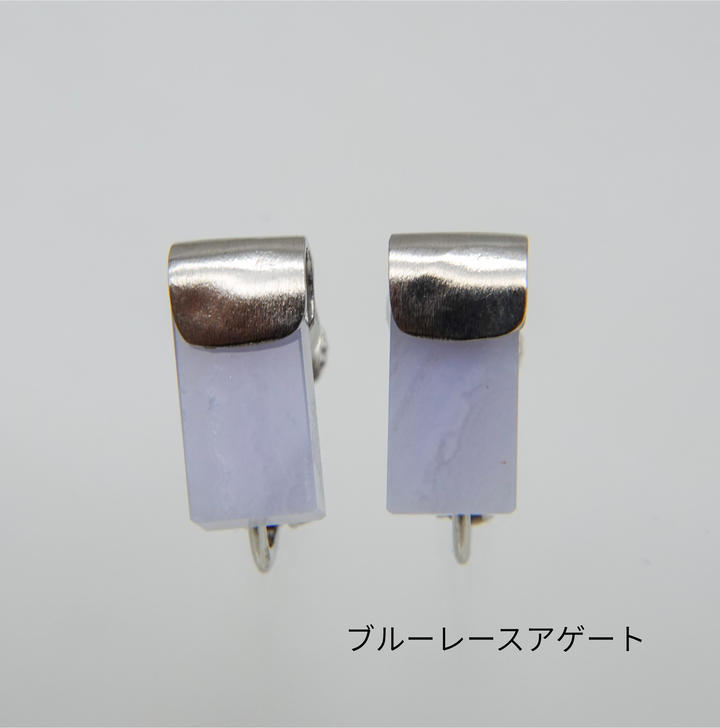 HASAMU earring gemstone square