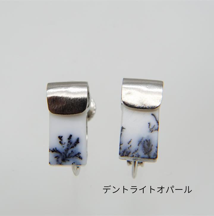 HASAMU earring gemstone square