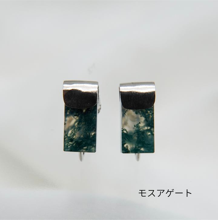HASAMU earring gemstone square