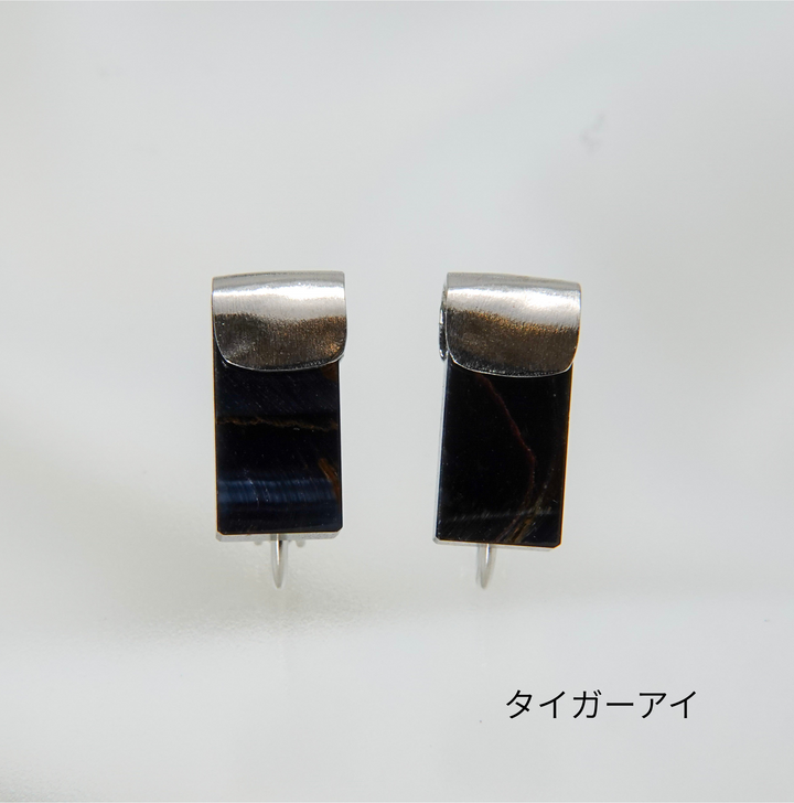 HASAMU earring gemstone square