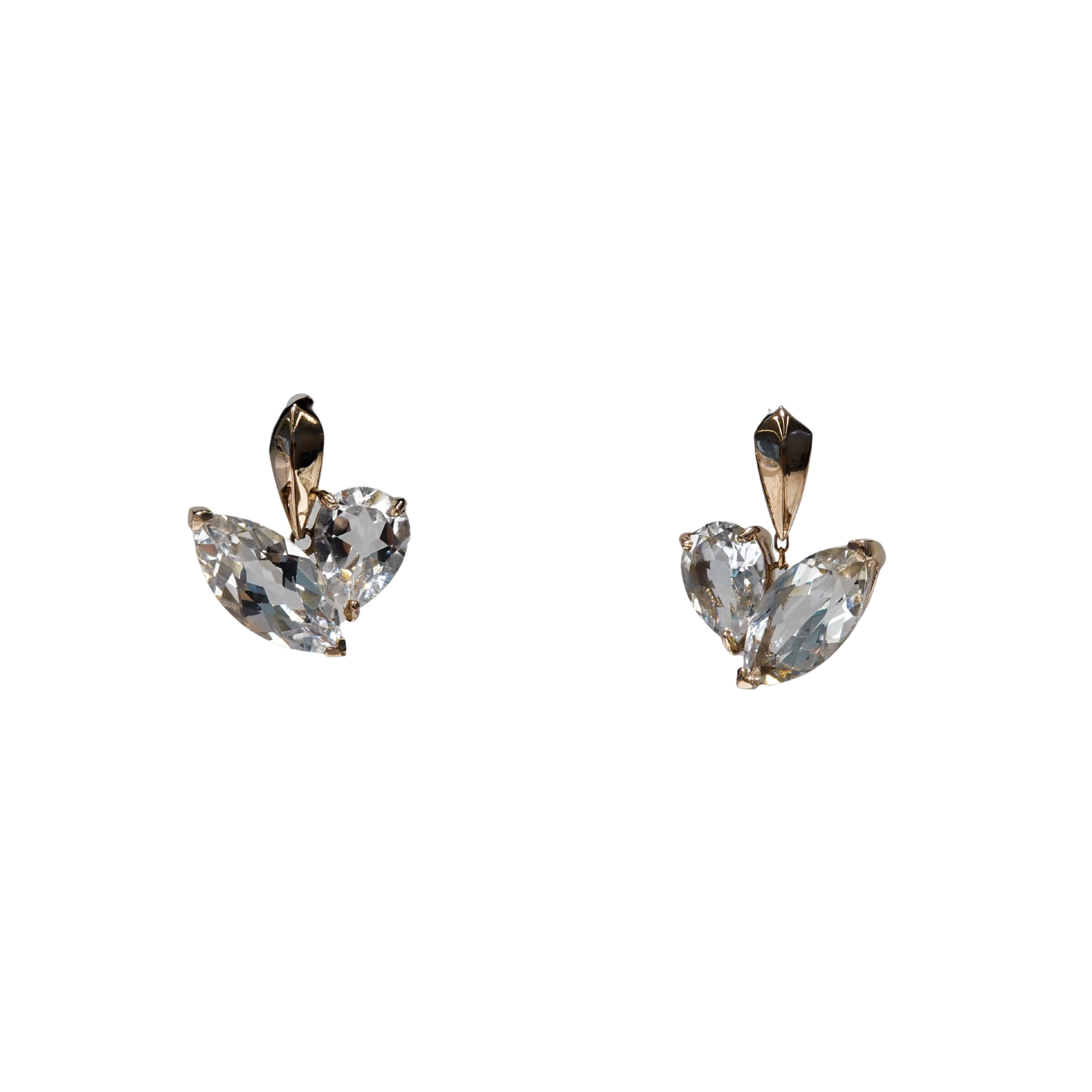 CUDDLE EARRINGS SET_10KRG x White topaz – unigem