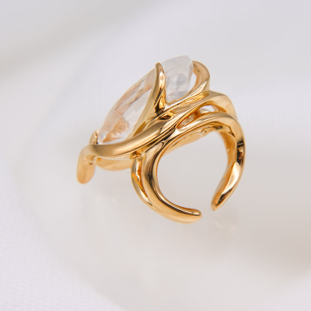 FIRE / Flame Jewel Cuff - Gold