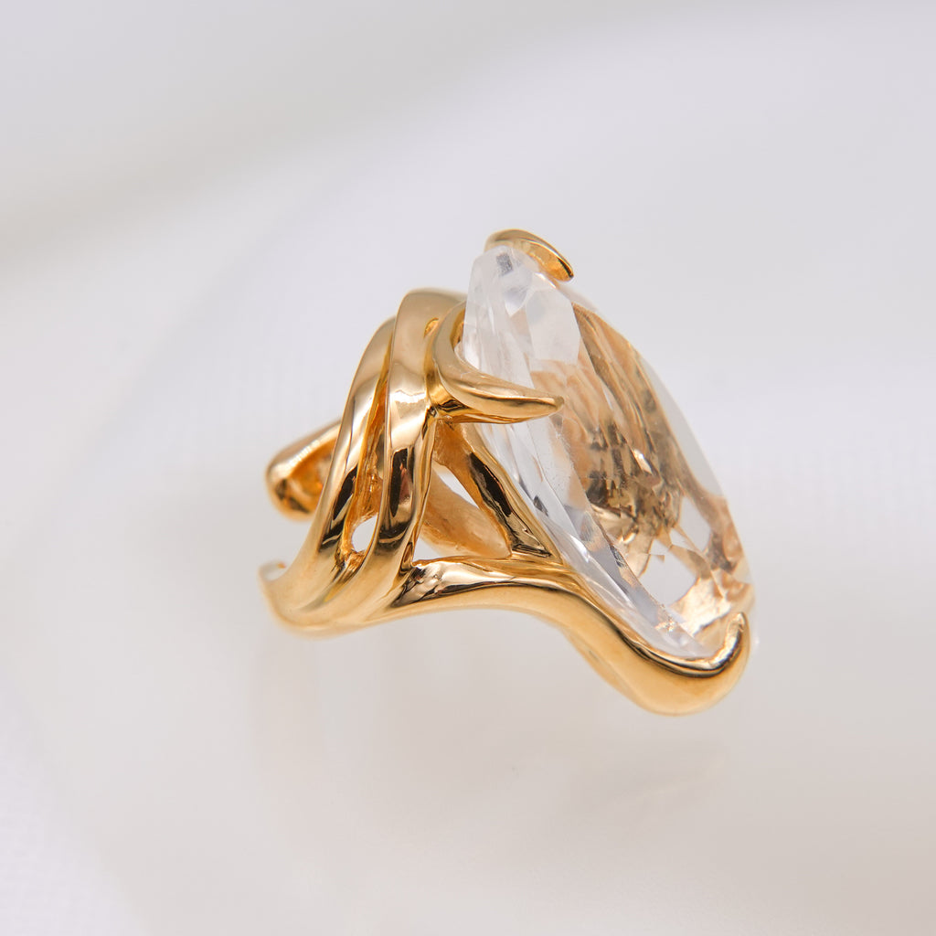 FIRE / Flame Jewel Cuff - Gold