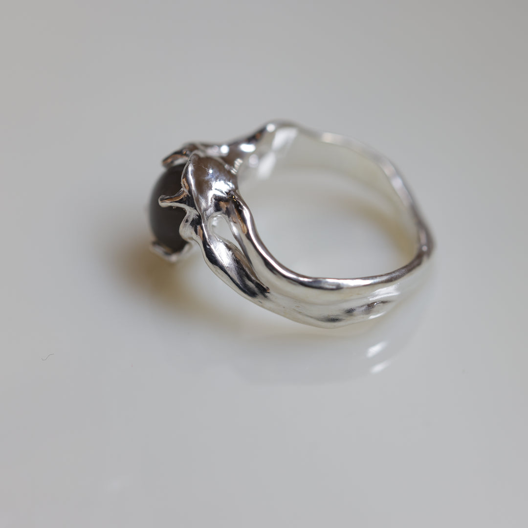 Gray Moon Stone Ring (SAI OOAK Series)(#11)