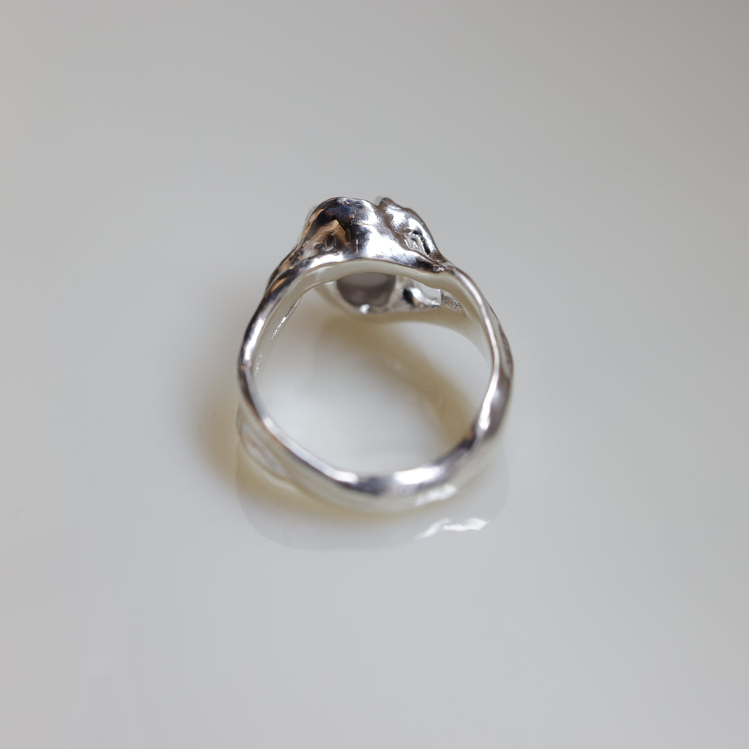 Gray Moon Stone Ring (SAI OOAK Series)(#11)