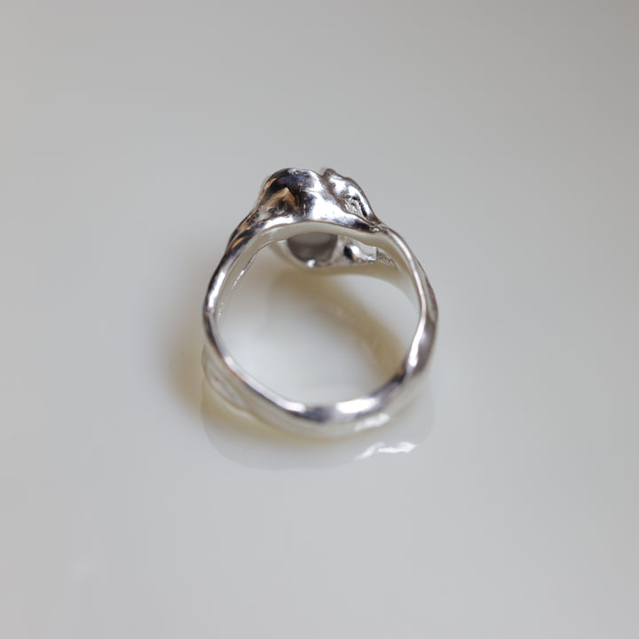 Gray Moon Stone Ring (SAI OOAK Series)(#11)