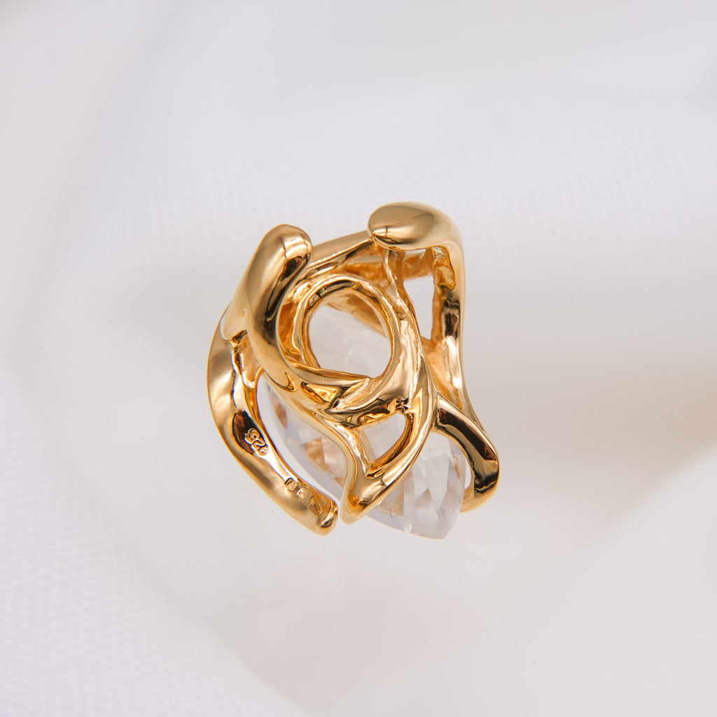 FIRE / Flame Jewel Cuff - Gold