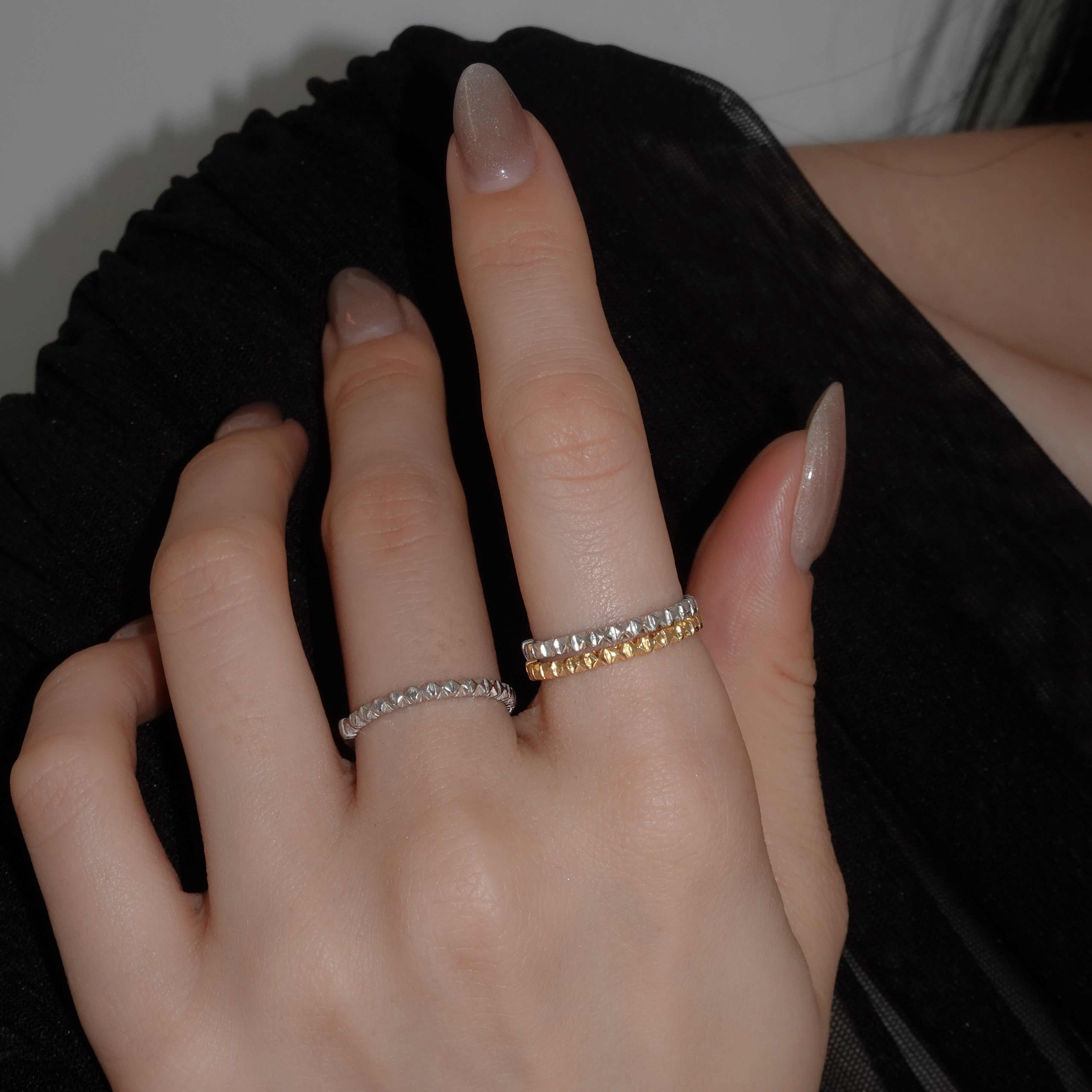 刻印あり】750PG（K18PG）フィレンツェ彫りリング16号 刻印あり】750PG