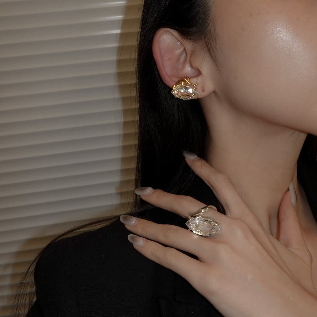 FIRE / Flame Jewel Cuff - Gold