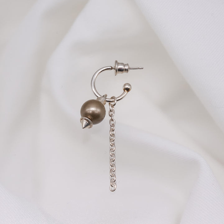 Pearl Chain Hoop Pierced earring