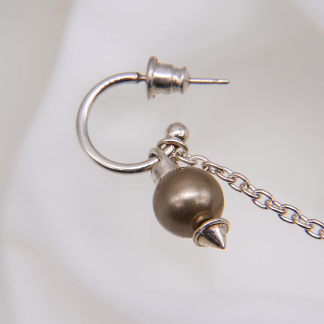 Pearl Chain Hoop Pierced earring