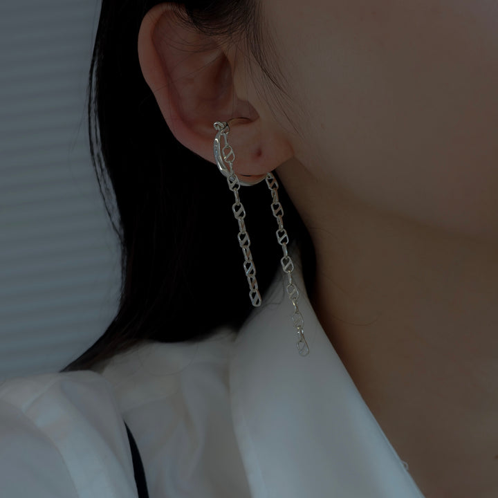 Oval line ear cuff double