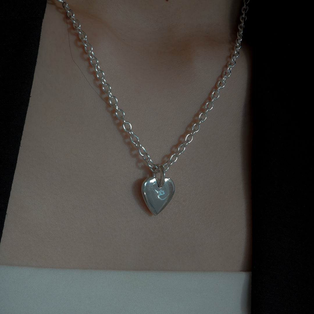 sv925 Heart plate necklace