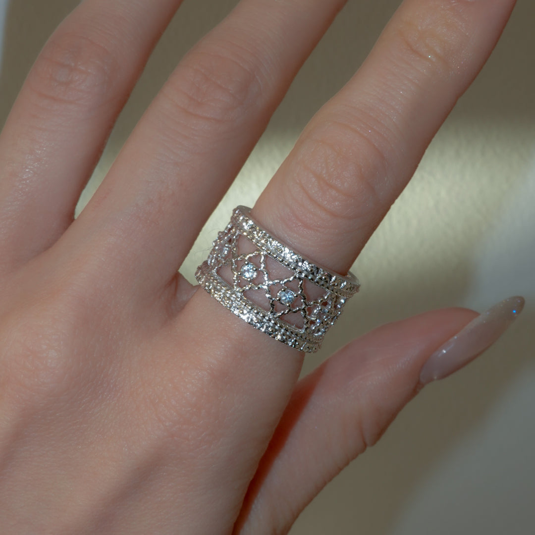 サファイア・フィレンツェ彫りリング(rgp)