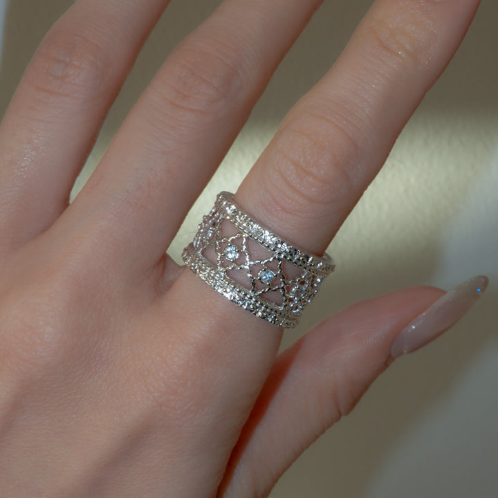 サファイア・フィレンツェ彫りリング(rgp)