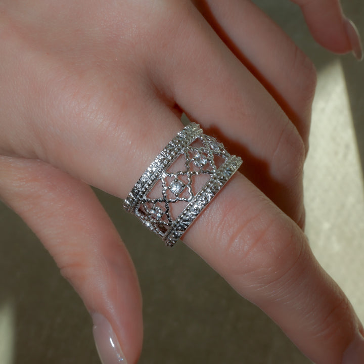 サファイア・フィレンツェ彫りリング(rgp)