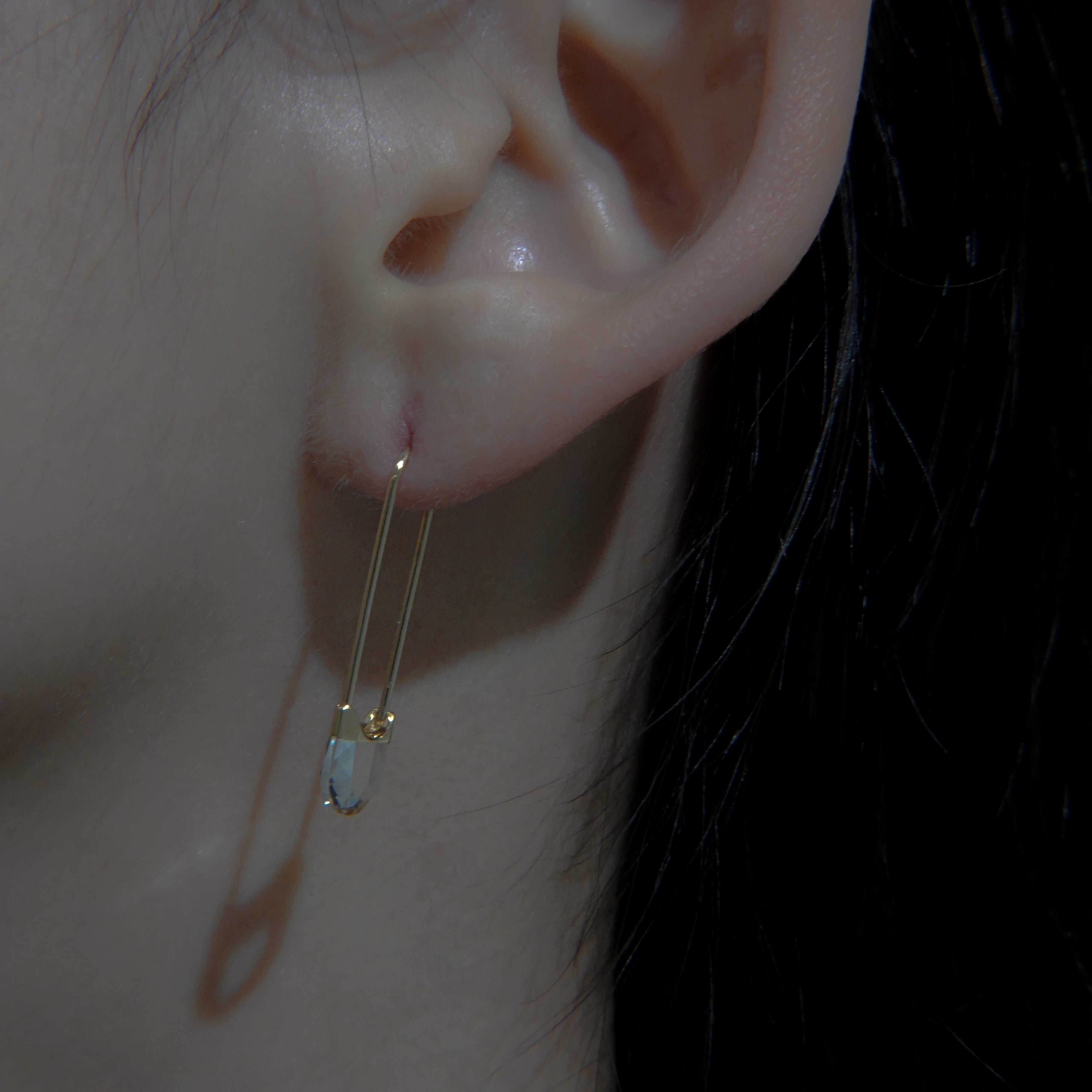 Drop Quartz Pierced Earring Oval S – unigem