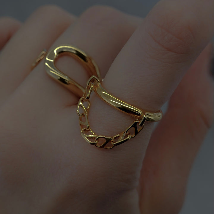 Oval line ring