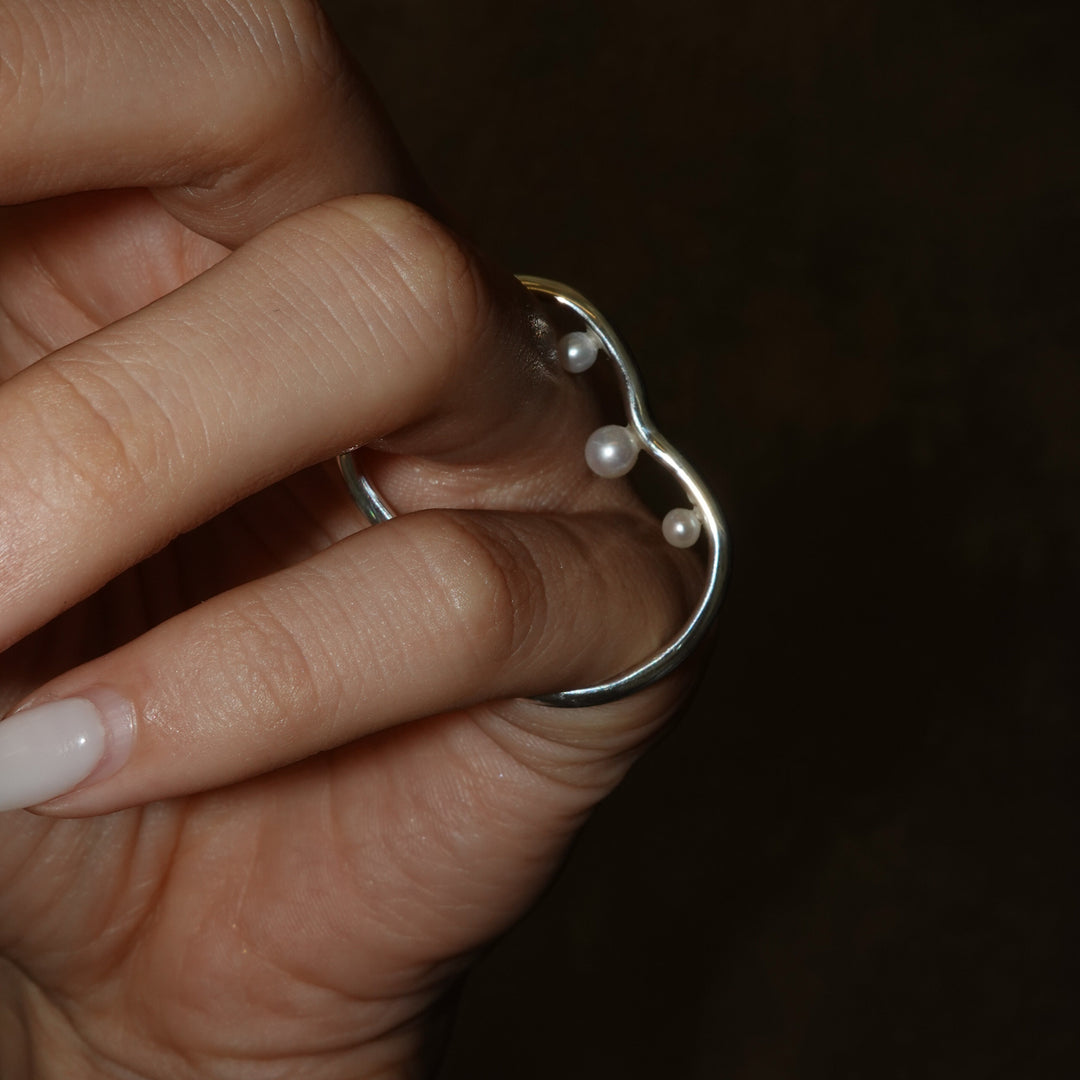 Pearl Double Finger Ring