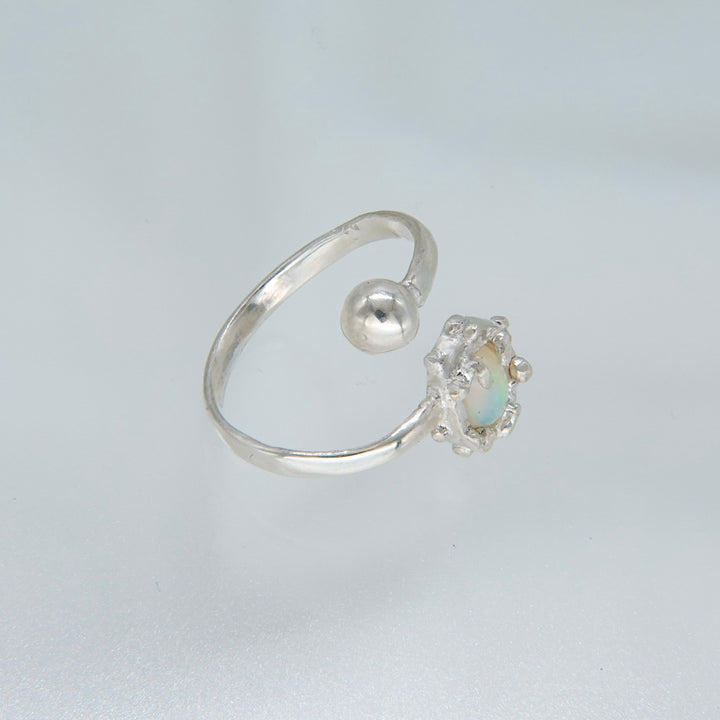 opal spiral ring