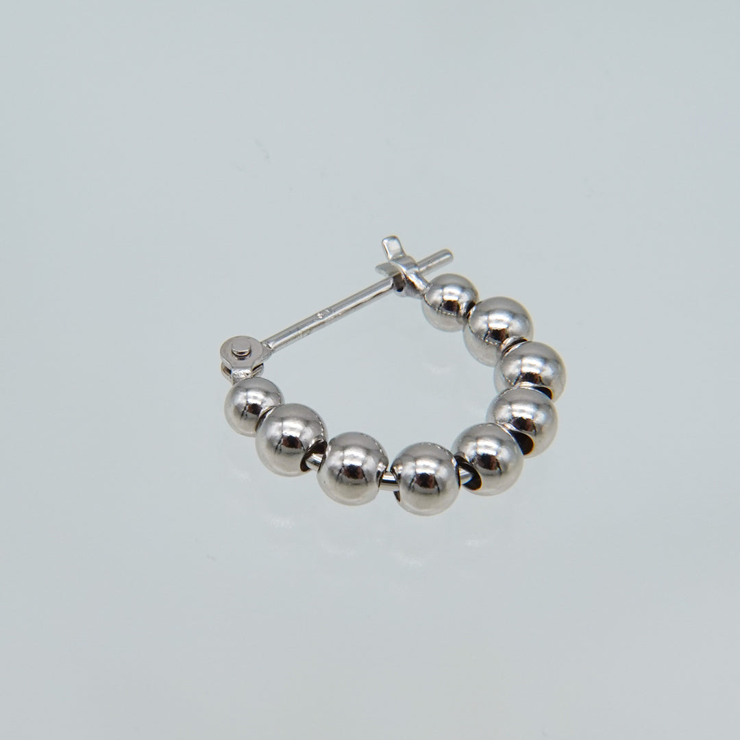 シルバー ボール フープ ピアス