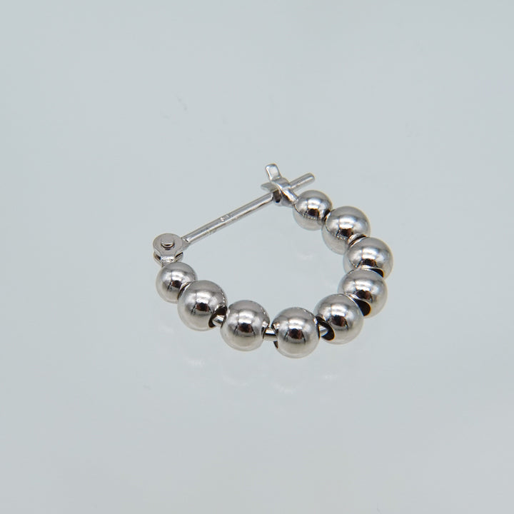 シルバー ボール フープ ピアス