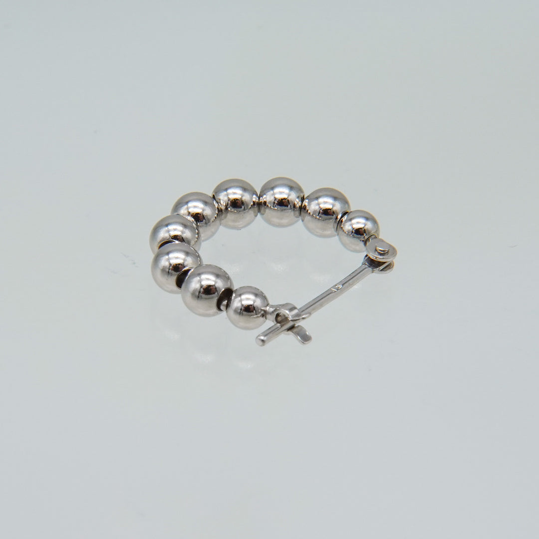 シルバー ボール フープ ピアス