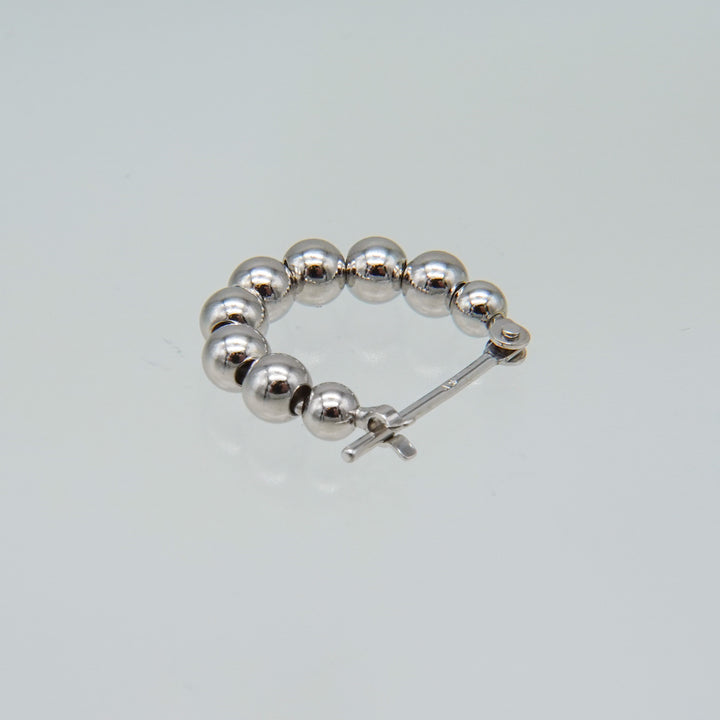 シルバー ボール フープ ピアス