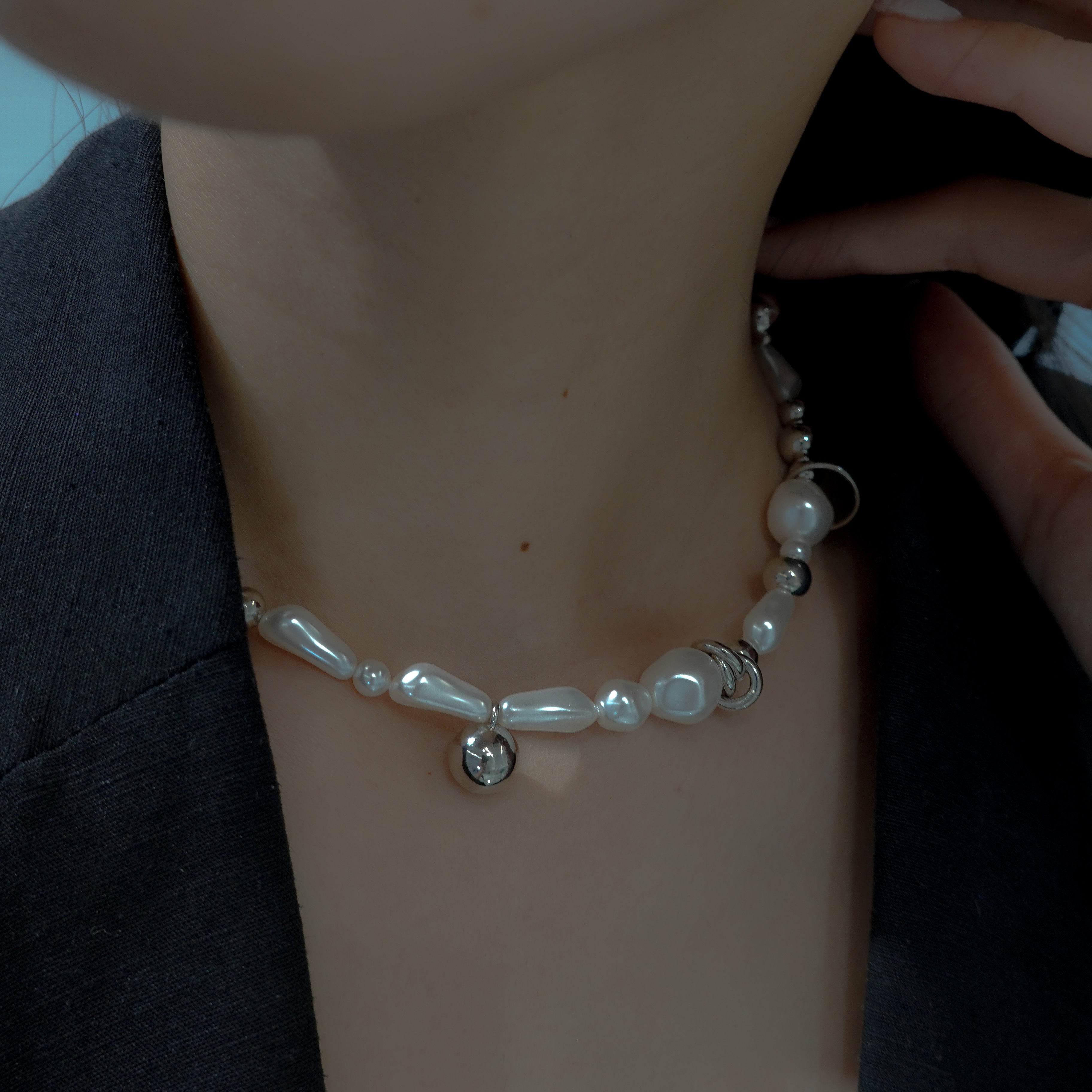 JUSTINE CLENQUET パールネックレス あおば着用 Justine Clenquet シルバー ネックレス (パール) Sidney choker – unigem