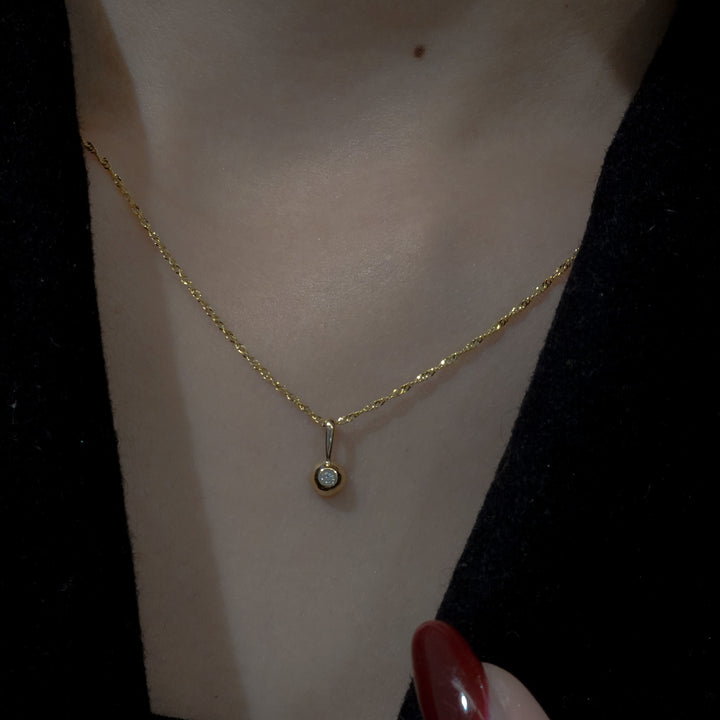 Diamond Dome Pendant Necklace