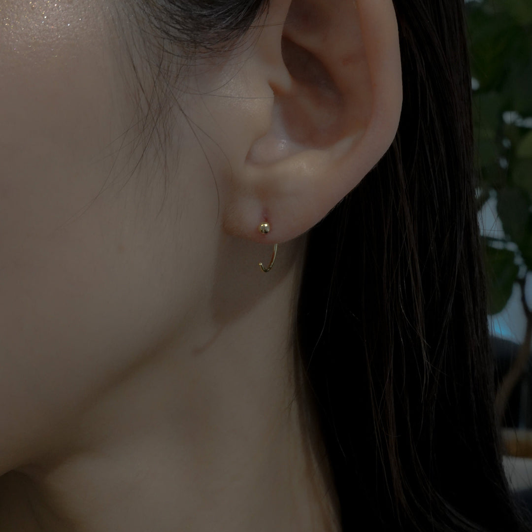 Gold Dot Huggie Earrings