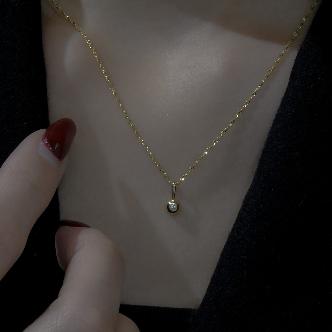 Diamond Dome Pendant Necklace