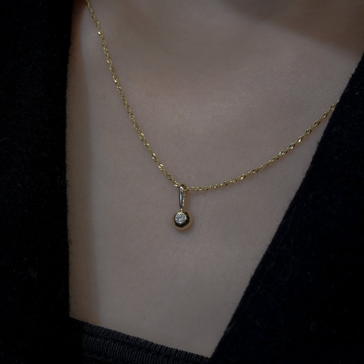 Diamond Dome Pendant Necklace