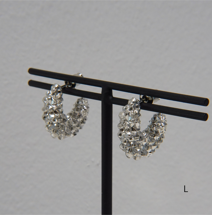 PYRITE pierced earring