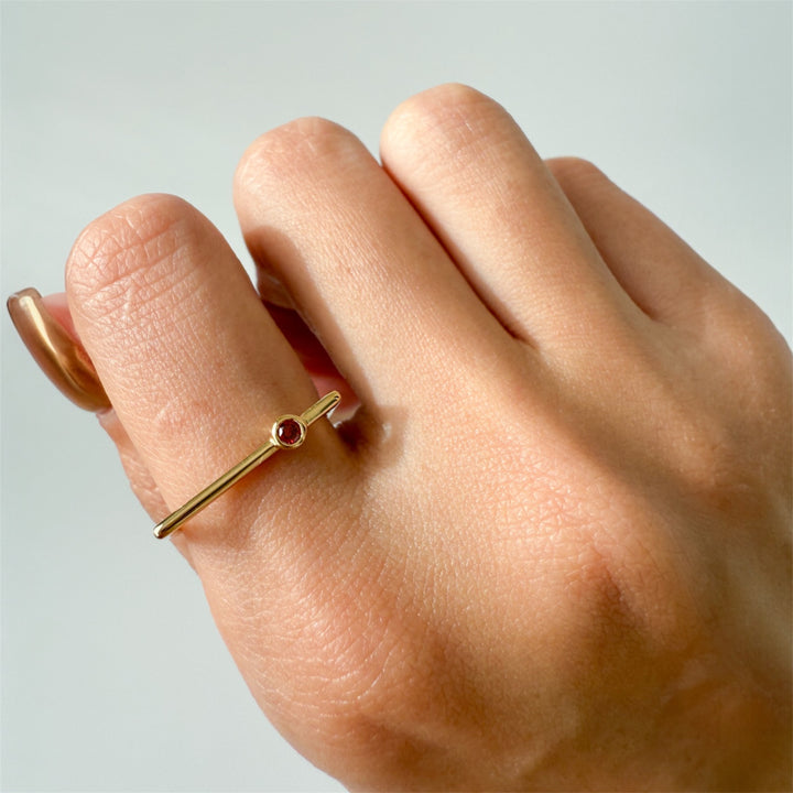 U ring【Red spinel】