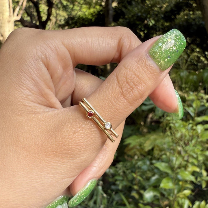 U ring【Red spinel】