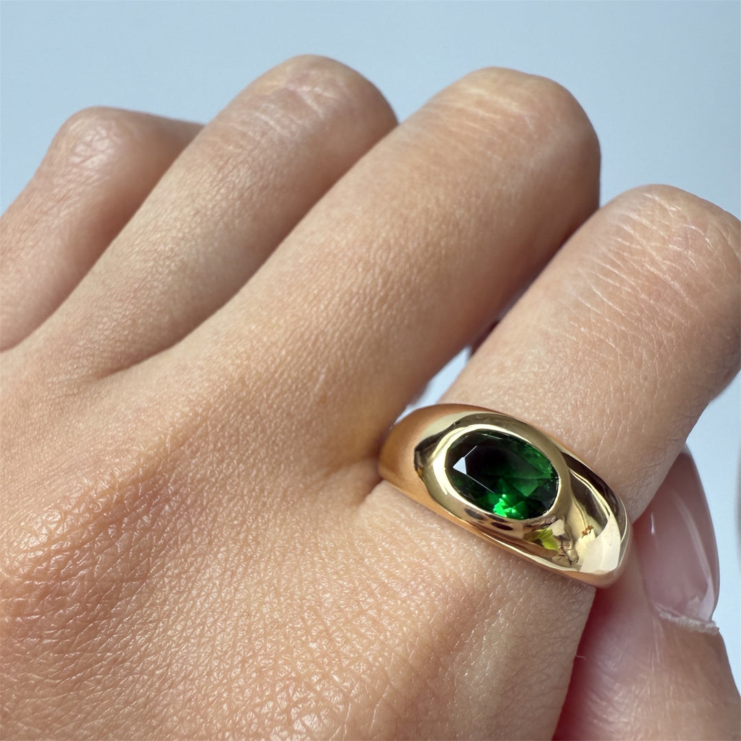 Green Garnet Ring