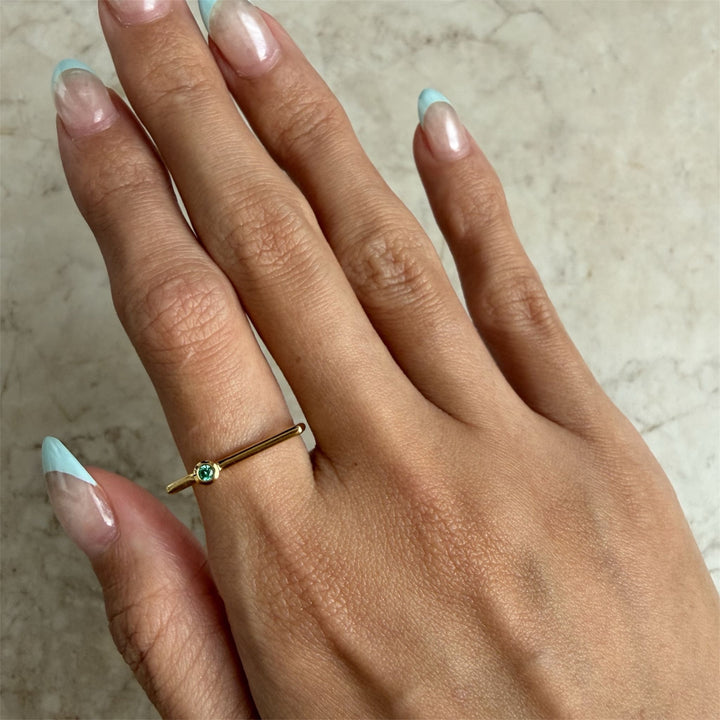 U Ring 【Green garnet】