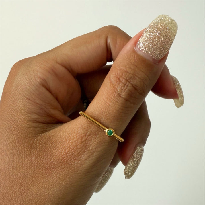 U Ring 【Green garnet】