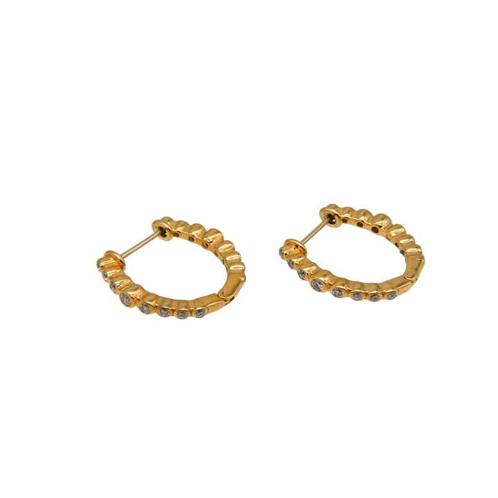 グラデーションジルコニアフープピアス(K18GP)