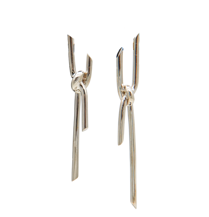 THREADS Silver Cross Pierced Earrings