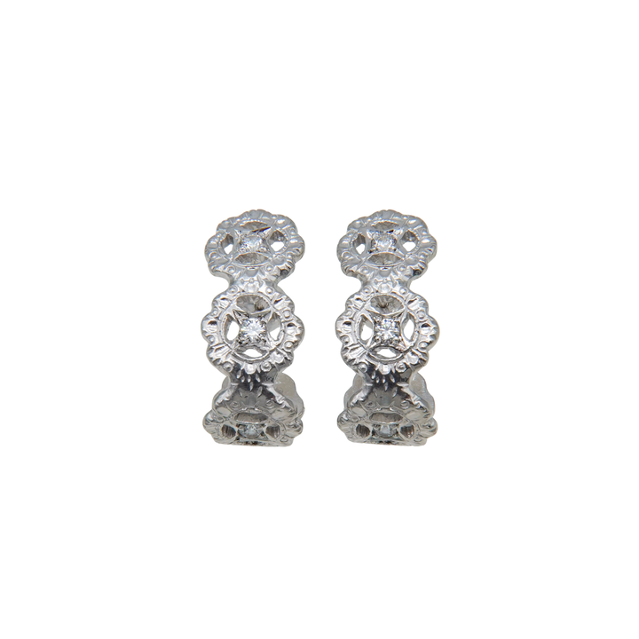 フィレンツェ彫りフラワーピアス(RGP)