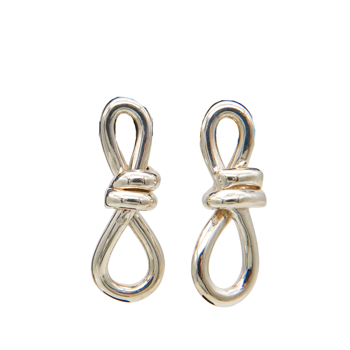 THREADS Silver Knot Pierced Earrings